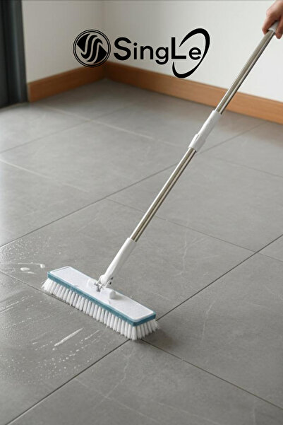 Single Çekpaslı Fırça Yer Fırçası Fayans Fırçası Halı Fırçası Oynar Başlıklı