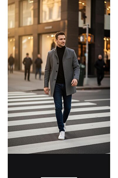 DYNAMO Men's Judge Collar Sport Cashmere Coat