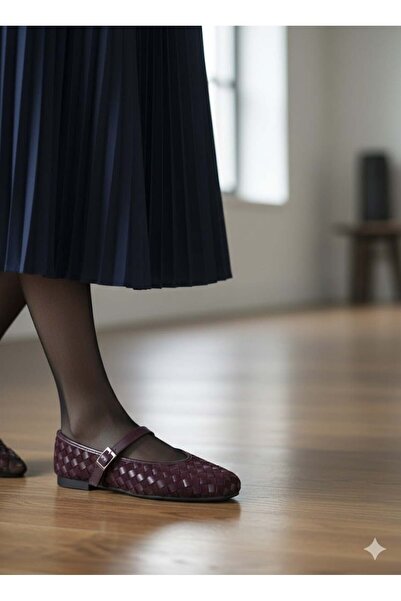 Luvesta Shoes LUVESTA HASIR DESENLİ BABET Bordo