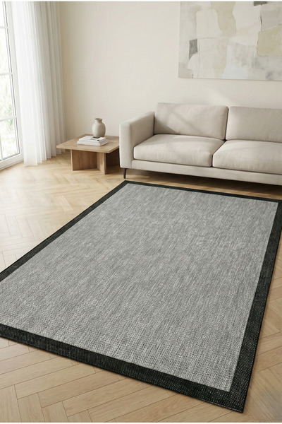 Anaska Home Çerçeveli Dokuma Kaymaz Taban Makinede Yıkanabilir Modern Dikdört...