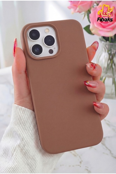 Fibaks iPhone 16 Pro Max Kılıf Kadife Lansman Soft Yumuşak Liquid Silikon Kam...