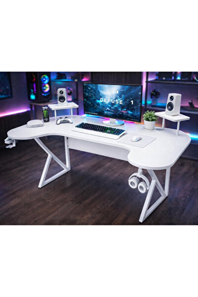 Michael Brean Özel Joystick Tasarım  Oyuncu Masası 160 Cm Bardaklık Ve Kulakl...