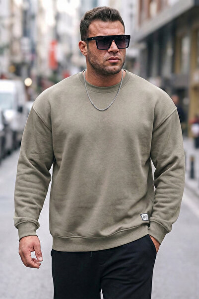 Buratti عادية تناسب طاقم الرقبة القطن مشعر من الداخل لينة مضلع العرق الرجال S...