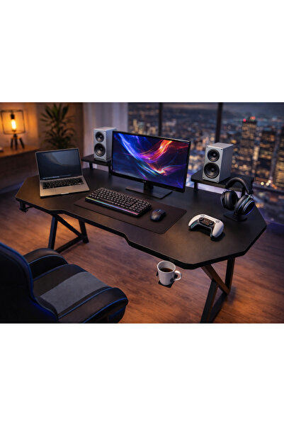 Michael Brean Özel Tasarım Oyuncu Masası 150 Cm Bardaklık Ve Kulaklık Tutucu ...