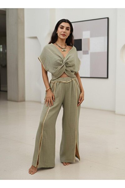Su Koleksiyon Karma Bluz & Pantolon Takim / Yağ Yeşili