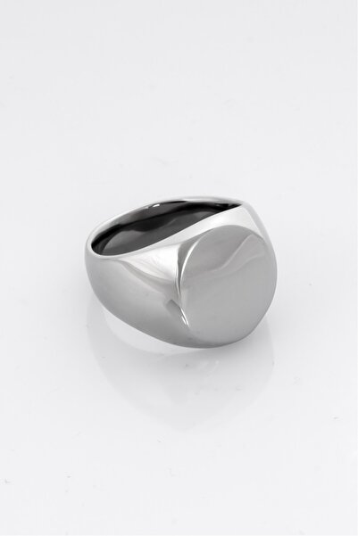 UKHWD SUPPLY خاتم رجالي بيضاوي فضي