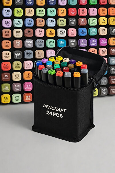 BEYZANA 24’lü Profesyonel Marker Boya Kalem Seti