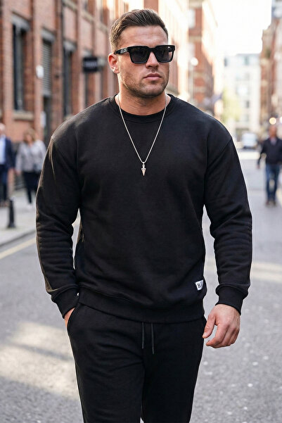 Buratti Regular Fit Bisiklet Yaka Pamuklu İçi Tüylü Yumuşak Şardonlu Sweat Er...