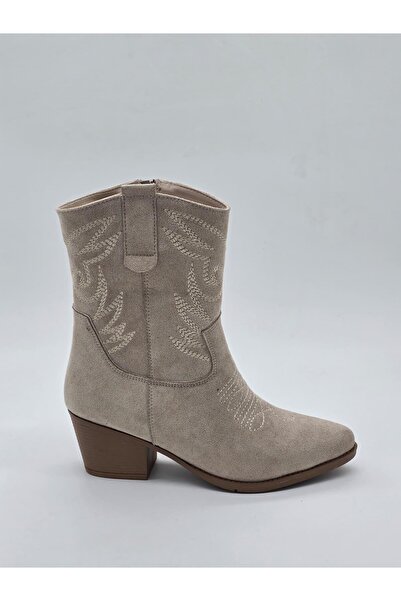 Luvesta Shoes Western Kovboy Bot Süet Bej