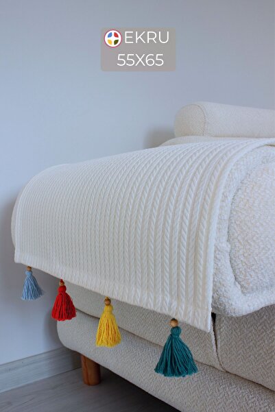 ARVA غطاء مقعد بحافة مقعد من القطن المزخرف لديكور المنزل، عبوة من قطعتين