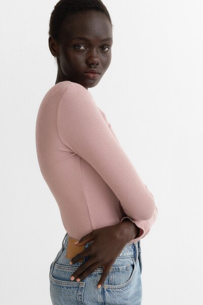 H&M Pamuk Karışımlı ve Ribanalı Üst