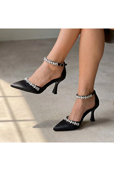 Ömer Ediz Shoes Dámské boty ALLYS Satin Crystal Stone Detailed 9 cm na podpatku