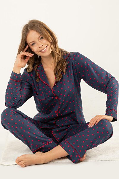 Doremi Doğal Viskon Soft Yumuşak Düğmeli Pijama Takımı