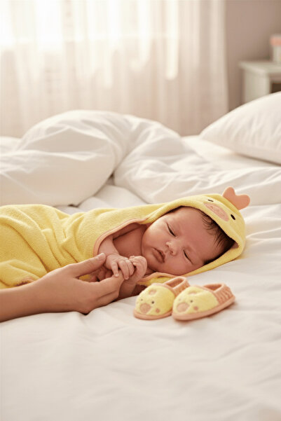 Miespiga طقم منشفة قماط للأطفال على شكل بطة صغيرة