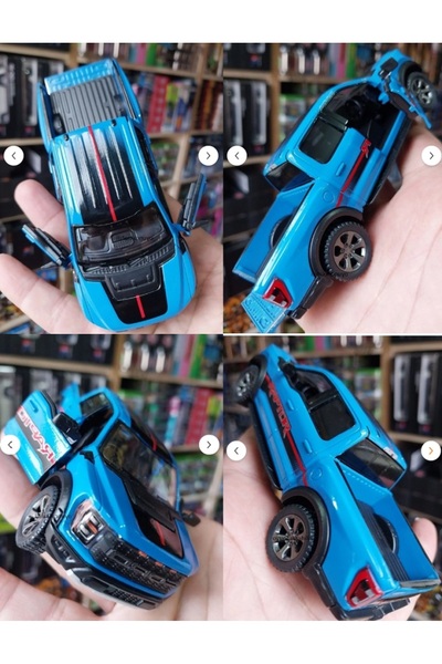 OYUNCAKSAHİLİ FORD RAPTOR F150 METAL PİCKUP KAMYONET MODEL ARABA 12x5CM KAPIL...