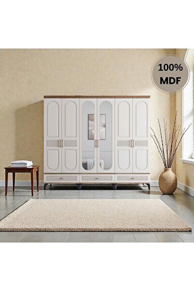 comiet Slope 6 kapaklı MDF ayaklı tasarım country gardırop