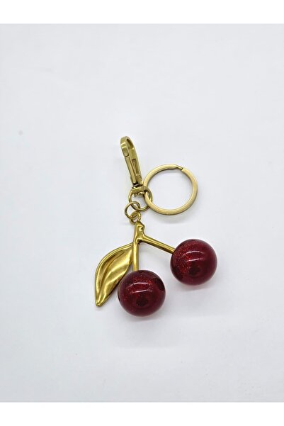 Luvesta Shoes سلسلة مفاتيح ذهبية على شكل كرز / إكسسوار