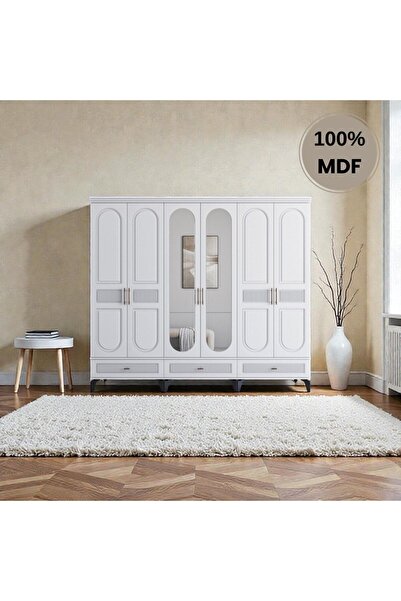 comiet Slope 6 kapaklı MDF ayaklı tasarım country gardırop