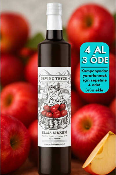 Sevinç Teyze Doğal Fermantasyon Elma Sirkesi, Apple Cider Vinegar 500ml