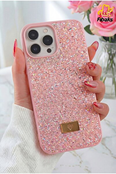 Fibaks حافظة Apple iPhone 16 Pro من الداخل مصنوعة من السيليكون الماسي اللامع ...