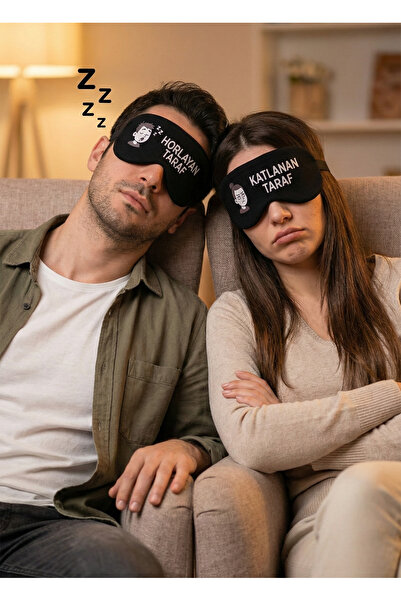 BeyzHal 🛌   "مجموعة قناع العين المزخرفة للنوم للزوجين ذات طابع الشخير - ""ال...