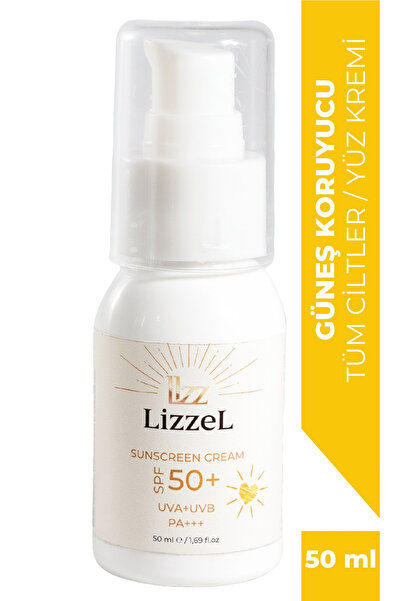 LizzeL SUNSCREEN CREAM SPF 50+ UVA+UVB PA+++ GÜNEŞ KREMİ 50 ml