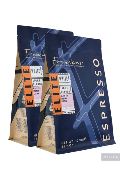 FRANCES %100 Arabica Elite White Espresso | 2X1000 GR | Yüksek Gövde-Düşük As...