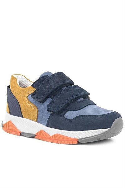 Rakerplus Hakiki Deri Lacivert Taba Çocuk Sneakers Spor Ayakkabı