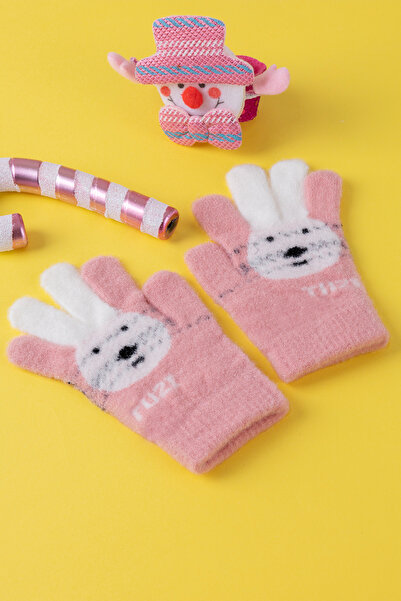 Ecrou Pink Gloves with Colorful Ears
