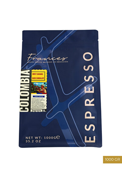 FRANCES %100 Arabica Colombia Supremo Espresso | 1000 GR | Orta Gövde-Dengeli...