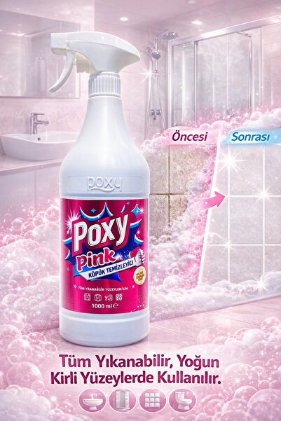 Poxy Pınk Pembe Köpük Temizleyici 1 Lt Tüm Yıkanılabilinir Alanlarda