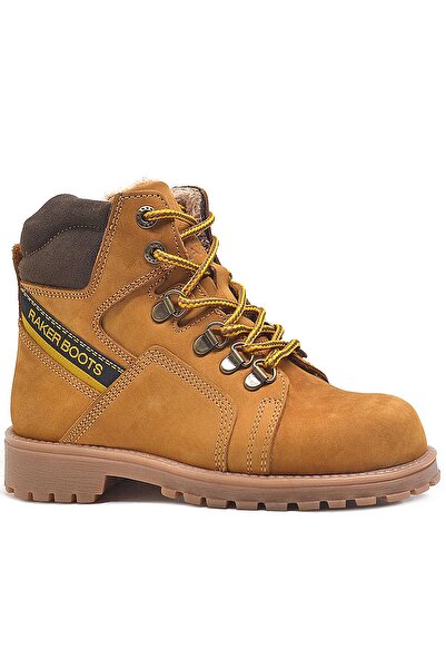 Rakerplus Справжня шкіра Жовті застібки-блискавки Хутряні дитячі чоботи