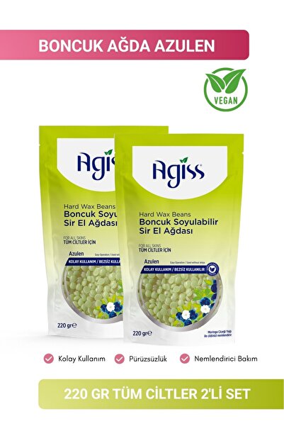 AGISS Tüm Ciltler Için Azulen Inci Sir Boncuk Ağda 2 Adet 220 gr
