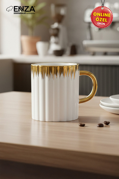 Enza Duru Porcelain Single Mug Cup Gold