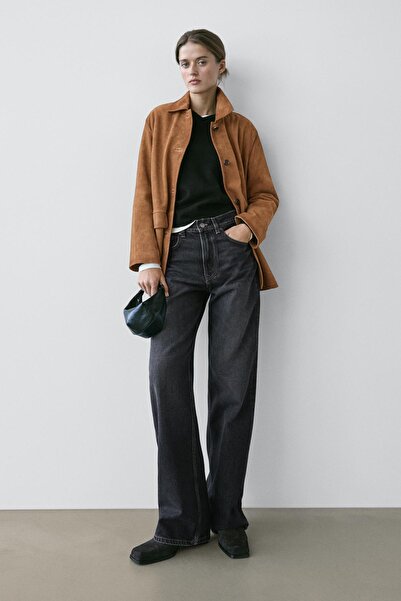 Massimo Dutti Yüksek bel geniş paça jean