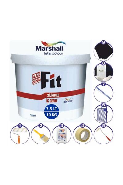 Marshall Fit Silikonlu Iç Cephe Duvar Boyası 7.5lt=10kg-kokusuz-kolay Uygulan...