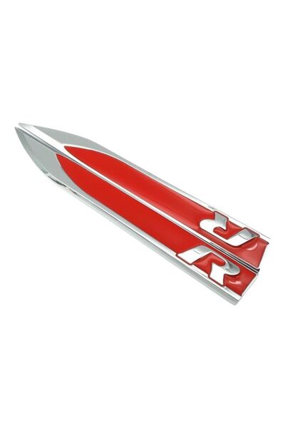 Space Stylish R Logo Car Fender Sticker - Red