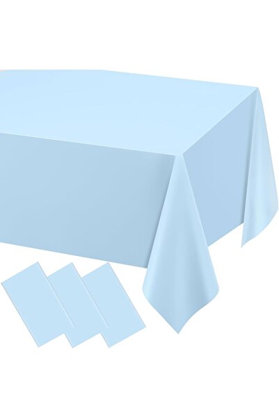 BeySüS Plastic Disposable Table Cloth Blue 137 * 270 cm