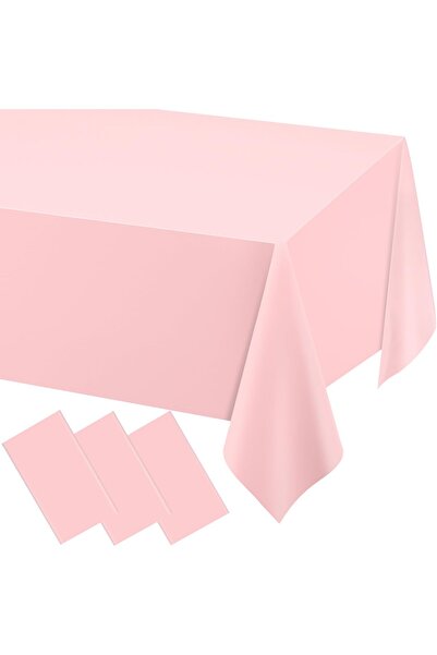 BeySüS Plastic Disposable Table Cloth Pink 137 * 270 cm