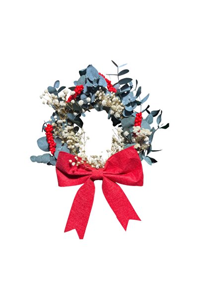 ART PINE إكليل الأوكالبتوس المحفوظ، سيبيسو، كوكينا، زينة للباب مع فيونكة - إك...