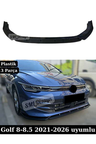 SML Dizayn Golf 8-8.5 Ön Lip Ek Karlık 2021-2026 Plastik 3 Parça Siyah Golf 8...