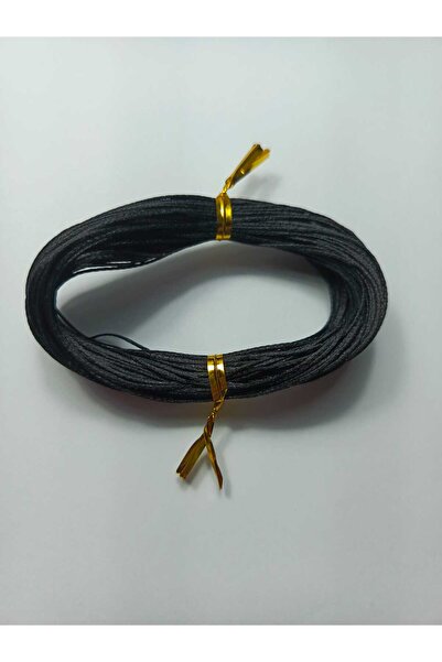 Eskişehir hobi sanat Зіфт Чорні намистини - 1,0 мм 25 метрів вощений шнур Сар...