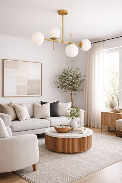 Apliqa Lustra HubRom, GUNAY 3577-04-GD 85x67 cm 4xE27-60W Auriu