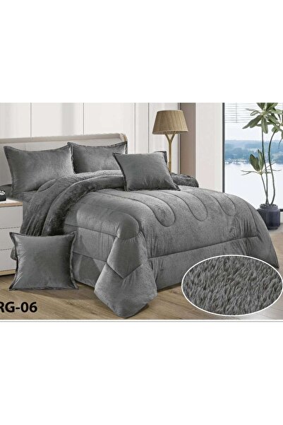 Moon 4-piece winter comforter set, soft velvet center filling with plain fur,...