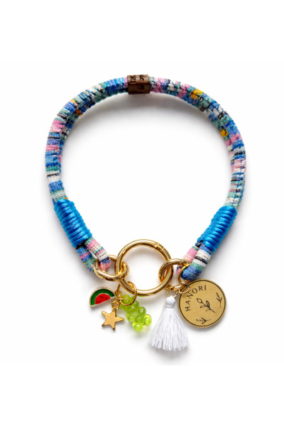 Hanori Accessory مقود كلب مصنوع يدويًا بحبل مع حلية (أزرق)