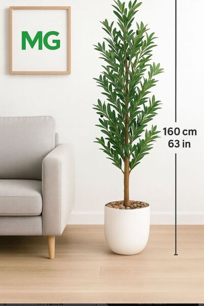 CENTRHOME شجرة زيتون بطول 160 سم بالون الأبيض