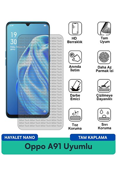 Milat Tech واقي شاشة نانو من أوبو A91 هايتل، مقاوم للخدوش والصدمات