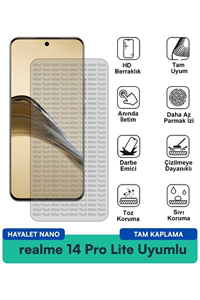 Milat Tech فيلم حماية الشاشة نانو هايلايت من ريلمي 14 برو لايت مقاوم للخدوش و...