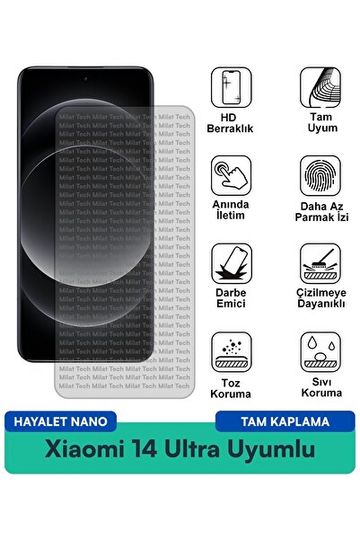 Milat Tech فيلم حماية شاشة Xiaomi 14 Ultra Ghost Nano ذو هيكل رفيع وسهل التركيب