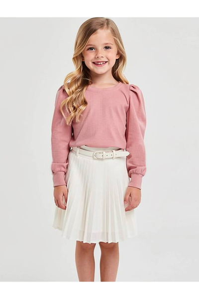 By Piera Εποχιακή Παιδική Μπλούζα με Πλισέ Μανίκια - 100% Βαμβάκι 025390